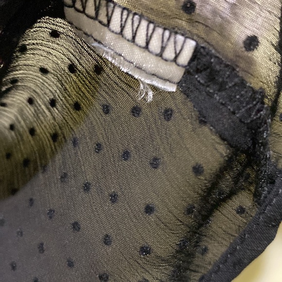 CHLOE K BLACK POLKA- DOT LACE SCOOP NECK TANK TOP SZ XS - Picture 7 of 7